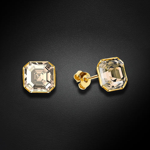 Sudraba auskari "Imperial (Golden Shadow)" ar Swarovski™ kristāliem